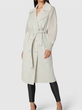 Bebe Sweater Sleeve Double Face Belted Coat 🧥